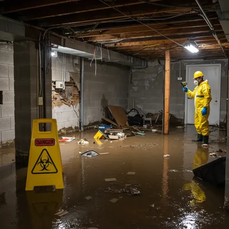 Flooded Basement Electrical Hazard in Masury, OH Property